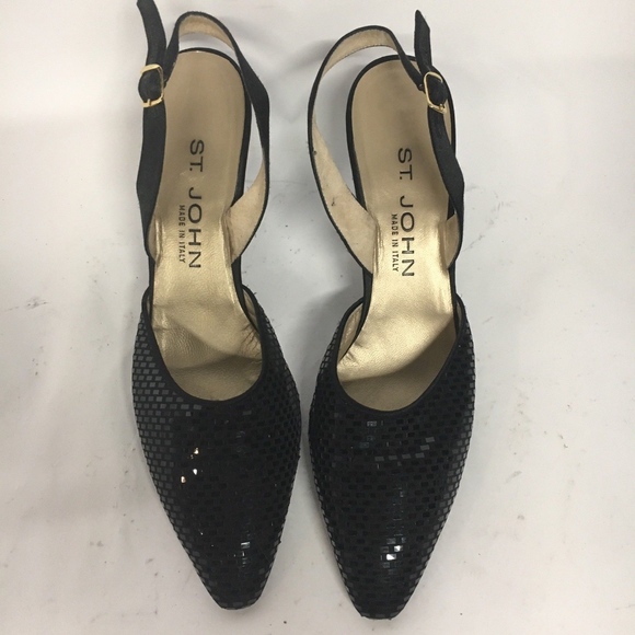 St. John equin Pointed Toe Sling Back Stiletto * - Picture 3 of 7